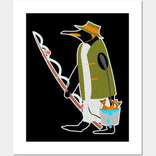 Penguin Fisherman Posters and Art